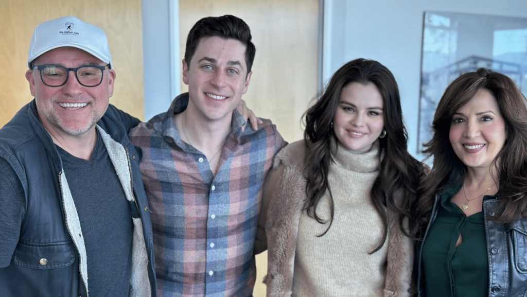 David DeLuise, David Henrie, Selena Gomez, and Maria Canals-Barrer on the 'Wizards of Waverly Pod'